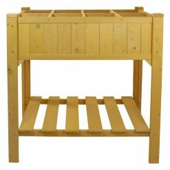 Cheap 👏 Raised Planter Boxes Northlight 3ft Wooden Raised Garden Bed Planter Box With Shelf 🎉 -Raised Garden Beds Sales detail2GORD5015
