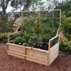 Promo 🥰 Raised Garden Beds Outdoor Living Today Raised Cedar Garden Bed With Trellis/Lid - 6 X 3 Ft. 🤩 -Raised Garden Beds Sales detail2OLT024