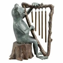 Promo 😉 Tubular San Pacific International Frog And Harp Tube Wind Chime Garden Statue ⌛ -Raised Garden Beds Sales detail2SAPI1150