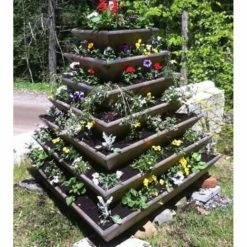 Outlet ✨ Container Gardens Infinite Cedar Plant Pyramid 7 Level Cedar Planter 🔥 -Raised Garden Beds Sales detail2TEI029