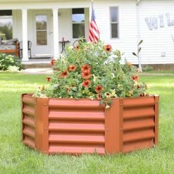 Cheapest ❤️ Sunnydaze Decor Raised Garden Beds Sunnydaze Raised Garden Bed 41-Inch Hexagon Steel - Gray 👍 -Raised Garden Beds Sales detail4NETH1352