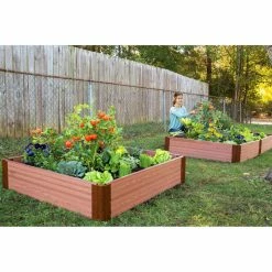Flash Sale ⌛ Raised Garden Beds Frame It All 1-inch Series Composite Raised Garden Bed Kit - 4ft. X 4ft. X 11in. ✔️