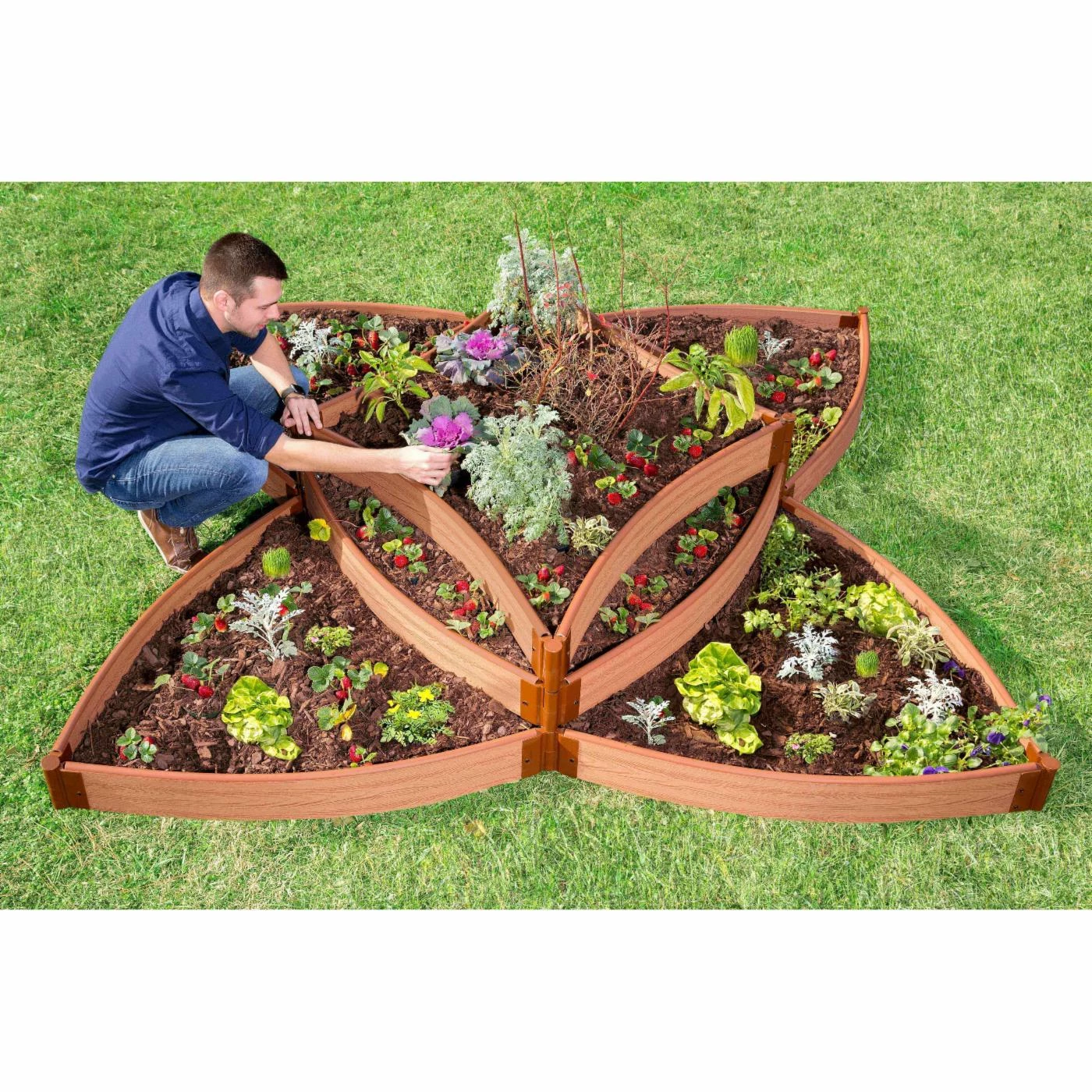 Outlet 🌟 Raised Garden Beds Frame It All 1-inch Series Composite Versailles Sunburst Raised Garden Bed Kit - 96L X 96W X 16.5H In. 💯 4 Outlet 🌟 Raised Garden Beds Frame It All 1-inch Series Composite Versailles Sunburst Raised Garden Bed Kit - 96L X 96W X 16.5H In. 💯 - Image 2