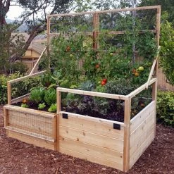 Promo 🥰 Raised Garden Beds Outdoor Living Today Raised Cedar Garden Bed With Trellis/Lid - 6 X 3 Ft. 🤩 -Raised Garden Beds Sales inuseOLT024
