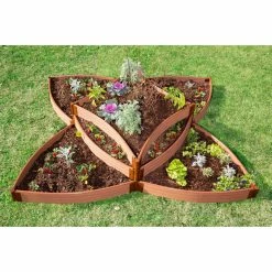 Outlet 🌟 Raised Garden Beds Frame It All 1-inch Series Composite Versailles Sunburst Raised Garden Bed Kit - 96L X 96W X 16.5H In. 💯