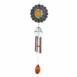Outlet 🔔 Whimsical Great World Moon / Sun Metal Spinner Wind Chime 💯