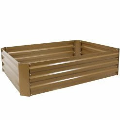 Best Sale 🎉 Sunnydaze Decor Raised Planter Boxes Sunnydaze Galvanized Steel Raised Garden Bed - Brown 🎉