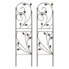 Hot Sale 🛒 Steel Sunnydaze Decor 32 In. Rustic Plant Design Garden Trellis - Set Of 2 ⌛ -Raised Garden Beds Sales masterNETH189