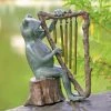 Promo 😉 Tubular San Pacific International Frog And Harp Tube Wind Chime Garden Statue ⌛ -Raised Garden Beds Sales masterSAPI1150