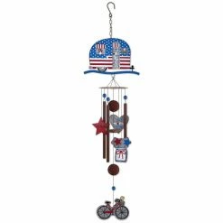 Best deal 😍 Whimsical Sunset Vista 30.75 In. Patriotic Camper Wind Chime 🧨