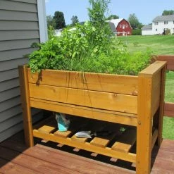 Promo ❤️ Raised Planter Boxes Infinite Cedar Elevated Planter Box With Shelf 😉