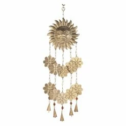 New ✔️ Whimsical DecMode 32 In. Sun Face Wind Chime 😉