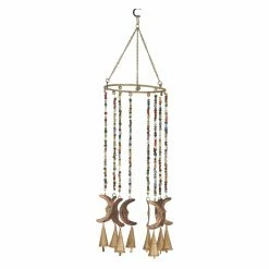 Coupon 👍 Whimsical DecMode 19 In. Moon Faces Wind Chime 🌟