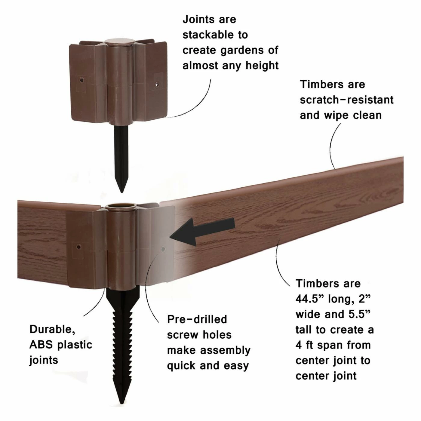 Outlet 😍 Raised Garden Beds Frame It All Tool-Free Composite Raised Garden Bed Kit - 16L X 4W X 0.9H Ft. ⭐ 6 Outlet 😍 Raised Garden Beds Frame It All Tool-Free Composite Raised Garden Bed Kit - 16L X 4W X 0.9H Ft. ⭐ - Image 4