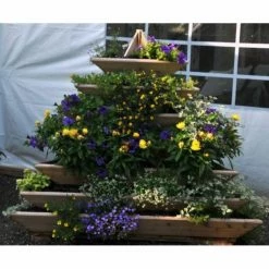 Outlet ✨ Container Gardens Infinite Cedar Plant Pyramid 7 Level Cedar Planter 🔥 -Raised Garden Beds Sales scaleTEI029